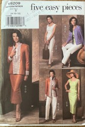 8209 VOGUE JACKET LENGTHS, TOP, SKIRT, PANTS EZ PATTERN 8-12, 14-18 choice uncut